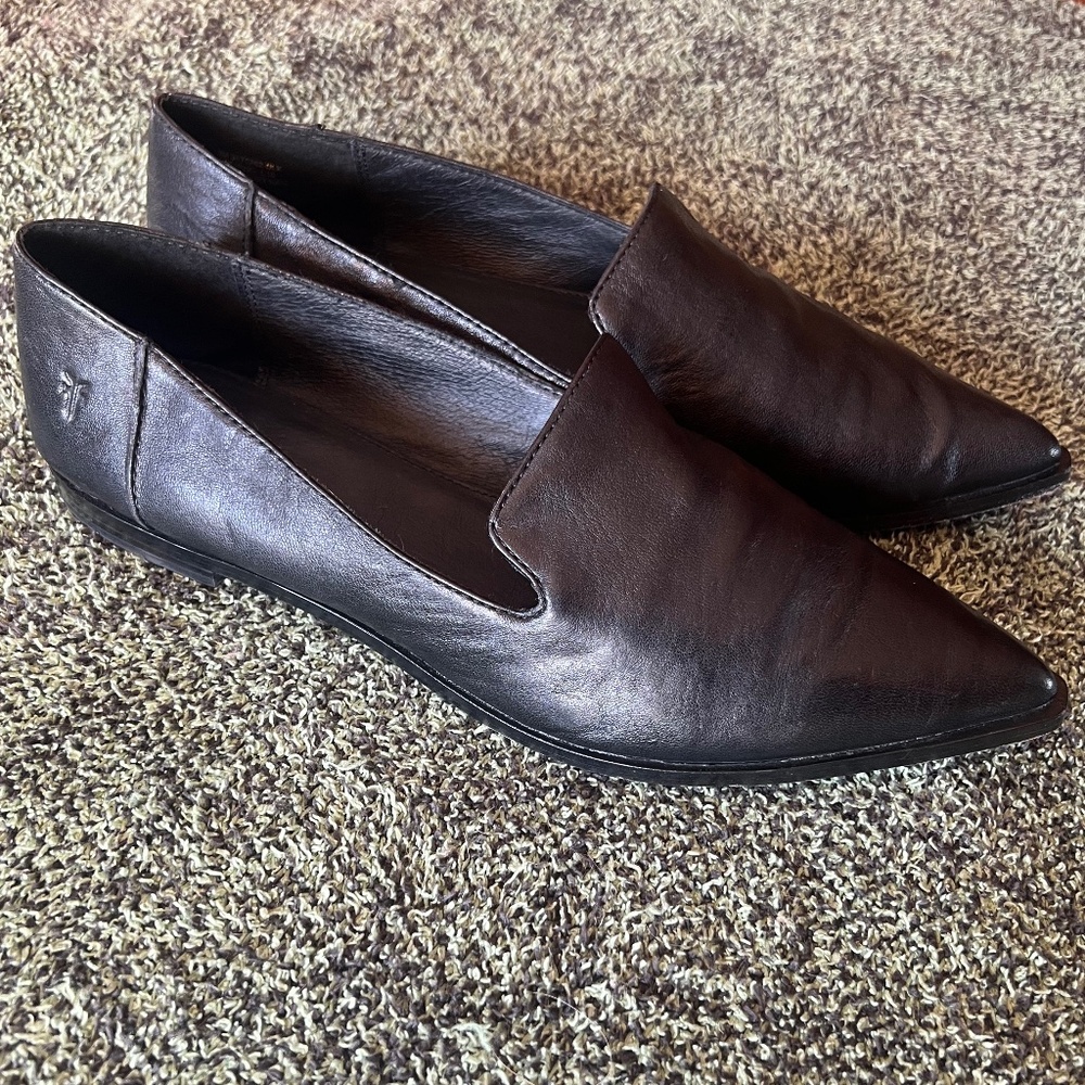Frye Kenzie Venetian flats - Black Leather